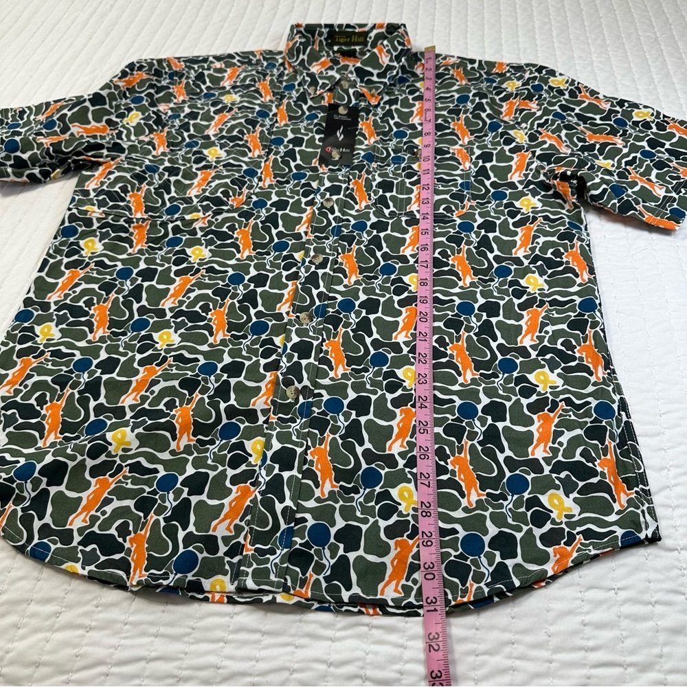 Tiger Hill Unisex Multicolor Button Down Shirt Right Front Quilted Pocket - Picture 4 of 11